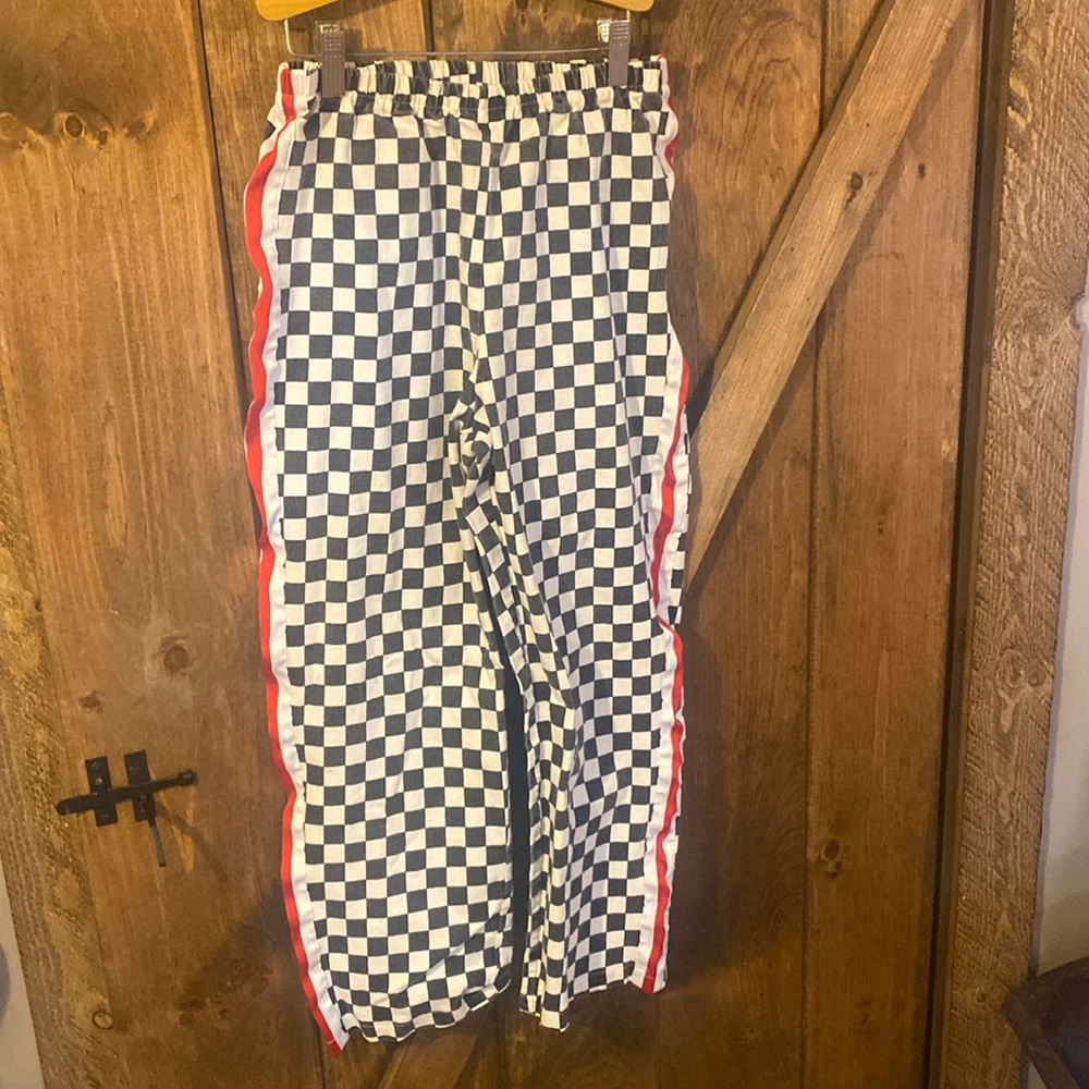 Polly striped checkered joggers size 8